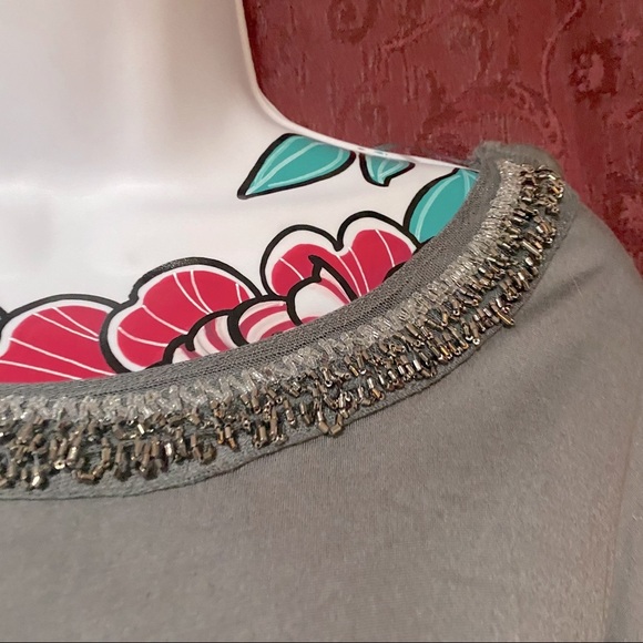 H & M Gray Sequin Embroidered Collar Jersey Dress - Picture 3 of 3